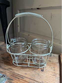 Vintage Chippy Metal Basket Holder