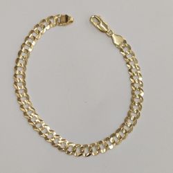 10kt Real Gold Solid Cuban Curb Bracelet 6.7 mm 8.5 Inches 