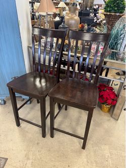 Pair of Brown counter height - bar stools