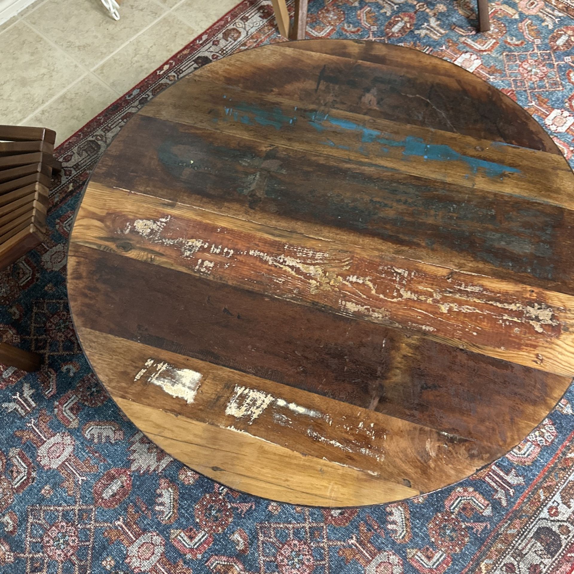 Drum Shape Coffee Table- Abstract Paint