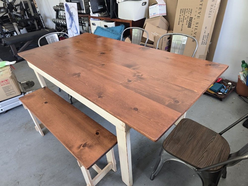 Dining Table 4 Chairs And Bench