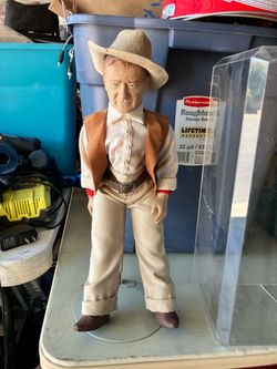 John Wayne Collectable Figure Doll with Display Case