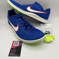 New Nike Zoom Rival Track & Field Distance Spikes Blue Mens Size 4.5 9 And 13