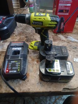 Impact drill two batteries one charger