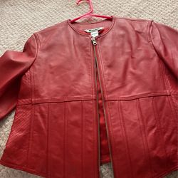 Women’s Red Leather Jacket 
