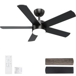 42 inch Black Ceiling Fans with Lights and Remote Control ص