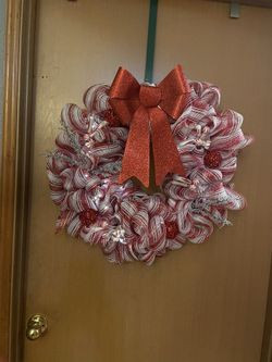 Candy Cane Wreath Hand Made