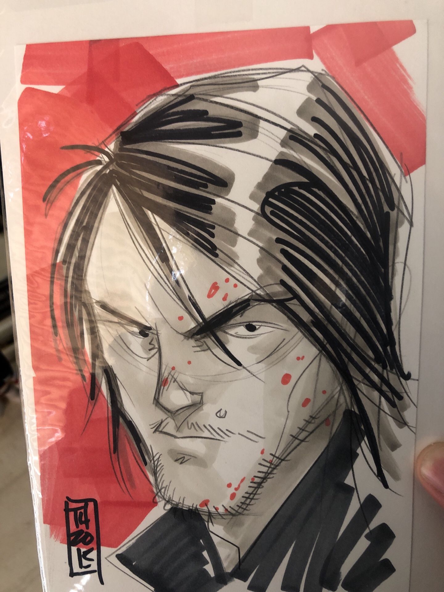 The walking Dead Image Comics Daryl Dixon sketch by Tom Hodges