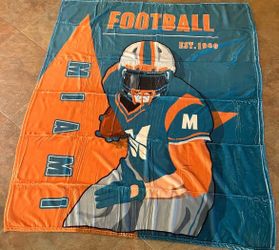New Miami Dolphins Blanket. White Sherpa back. Very soft