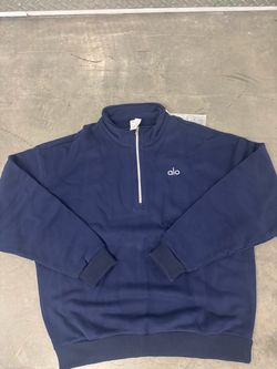 ALO blue and black quarter zips and grey zip up sweaters