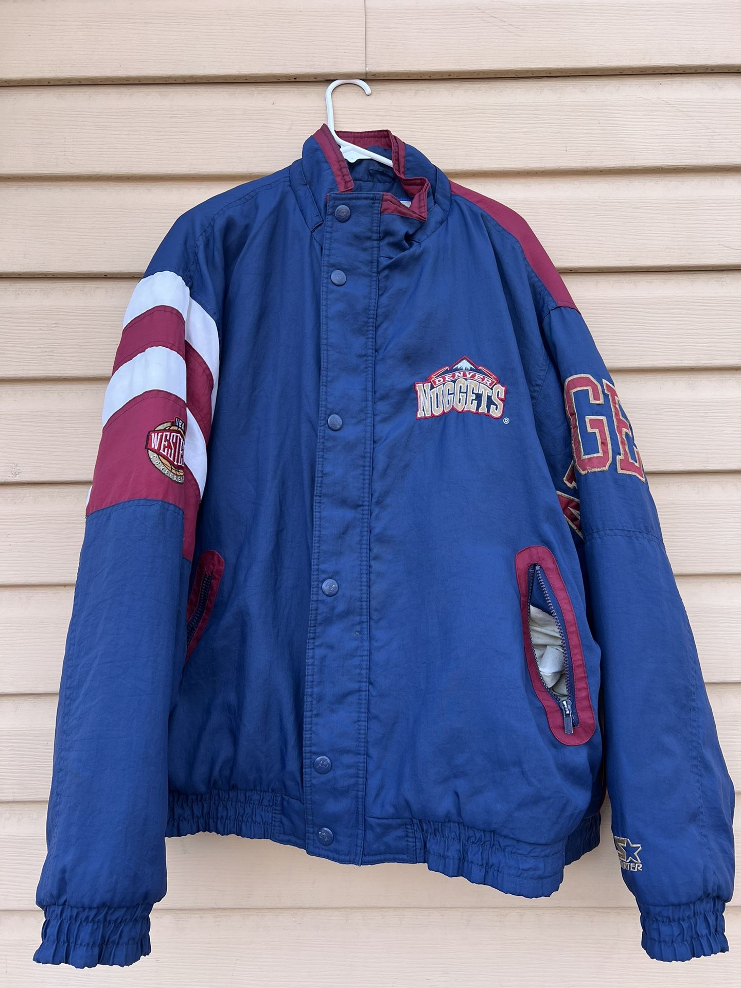 Vintage 90s Starter NBA Denver Nuggets Jacket Size large