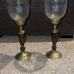 Glass Hurricanes - Large 17”  no chips/cracks 