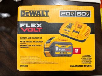DeWalt FLEXVOLT 20V/60V 9Ah Battery & Fast Charger Kit DCB609C – New