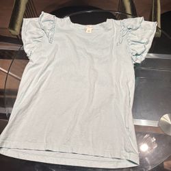 J Crew Girls Flutter Sleeve T-Shirt