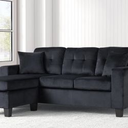 Cris Black Reversible Sectional