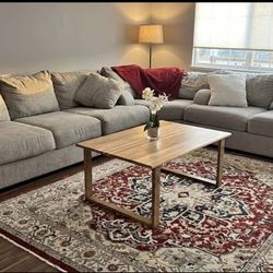 Sectional couch and rug