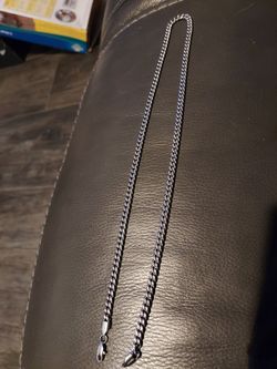 Silver Cuban Link Chain Necklace