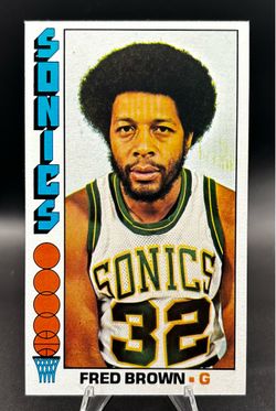 1976-77 Topps DownTown Fred Brown # 15 Seattle Sonics (NM/M)