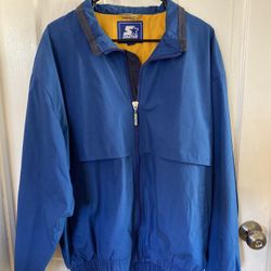Vintage Blue Starter Windbreaker Jacket Men’s Sz L Made In Korea Good Condition