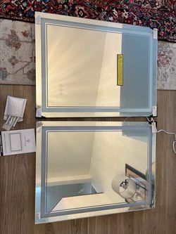 new 28x20 vanity 3 color LED mirror x2