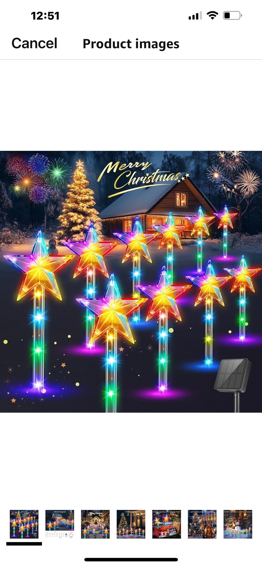 Outdoor Christmas Decorations, 8 Pack Solar Christmas Lights Outdoor Waterproof, Solar Christmas Decorations Outdoor with 8 Modes, Christmas Yard Deco