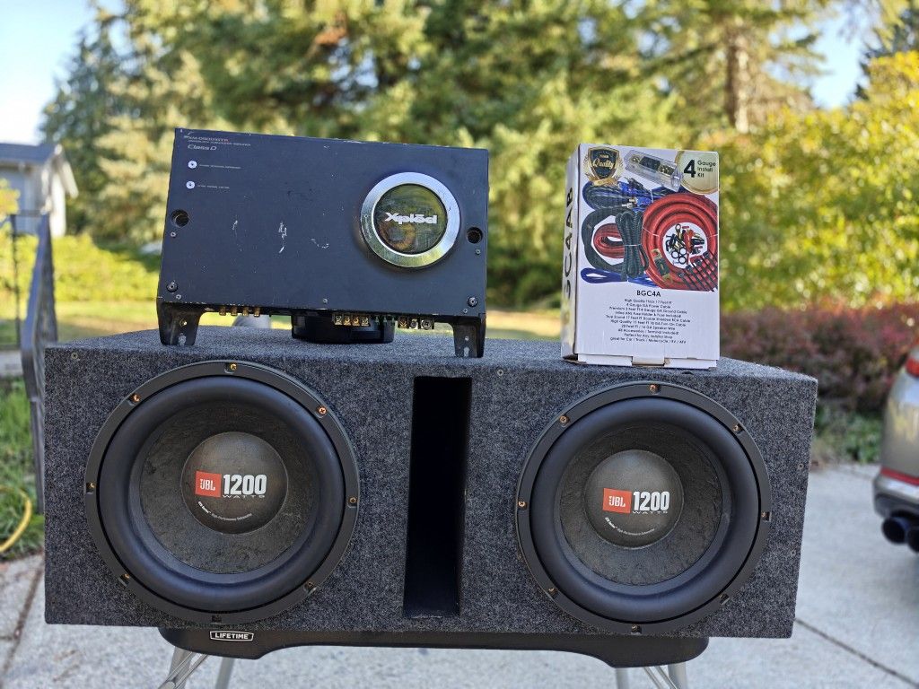 JBL 12s Ported Box 1800 Watt Amp And Wiring Kit