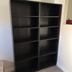 2 Bookshelves With Adjustable Shelves