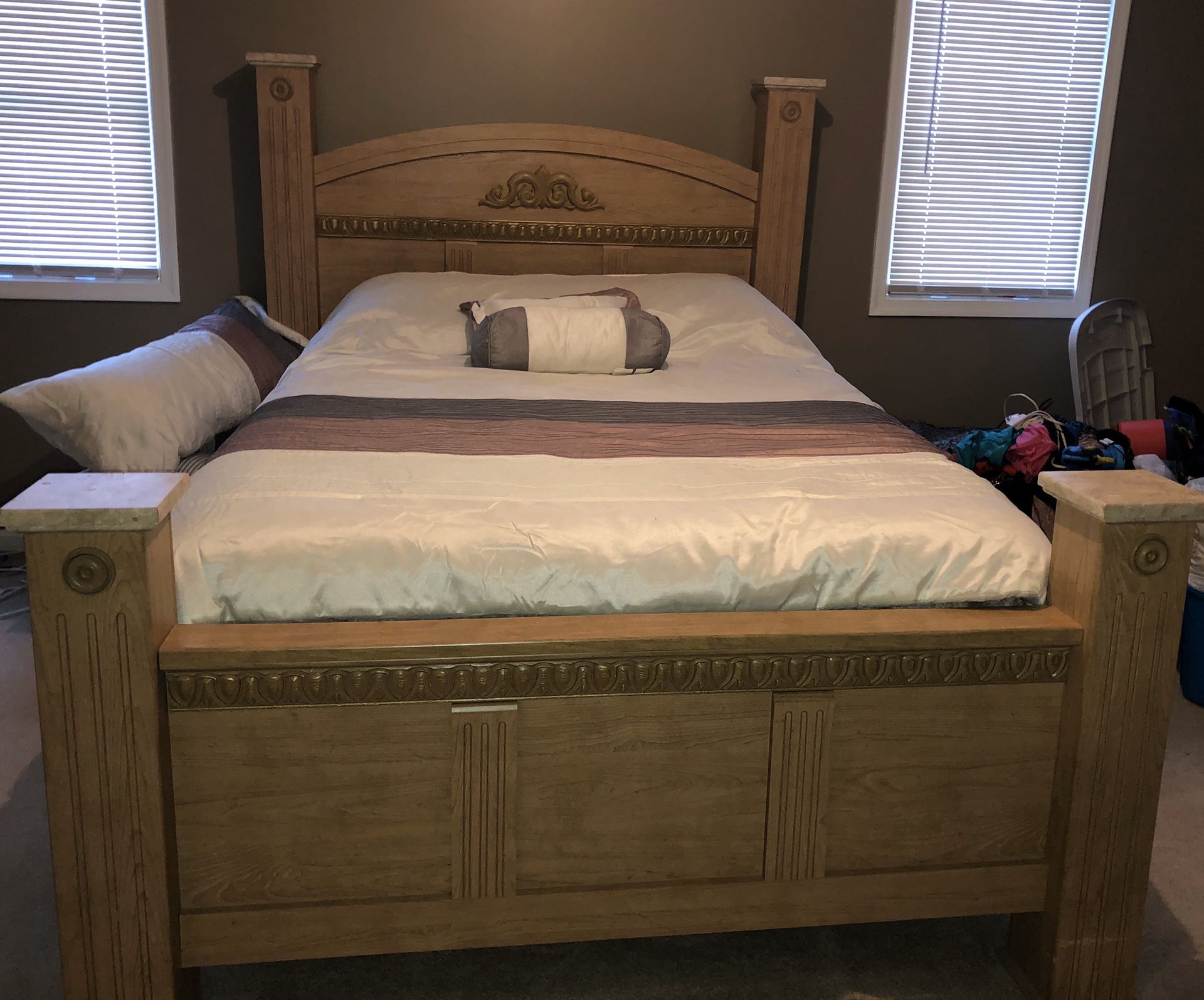 Queen Bed - head board, foot board and frame only