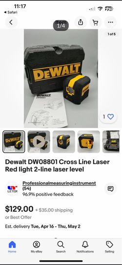 DeWalt cross line laser red light 2 laser like light