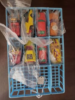 Vintage matchbox cars with trays