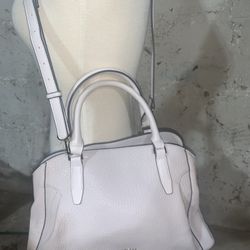 Fiorelli Light Gray Off White Pebbled Satchel / Crossbody Handbag