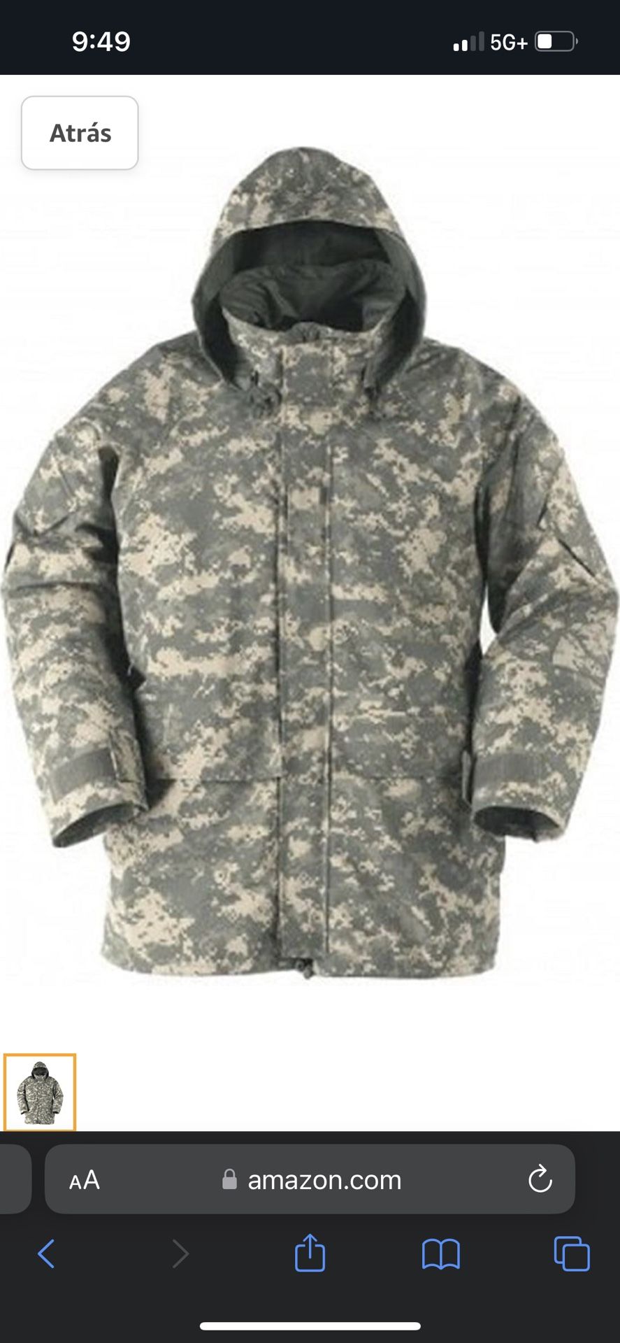 Army Jacket parka,cold heather universal camouflage 8415-01-(contact info removed)