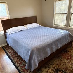 Mid Century Reproduction King Headboard And Frame