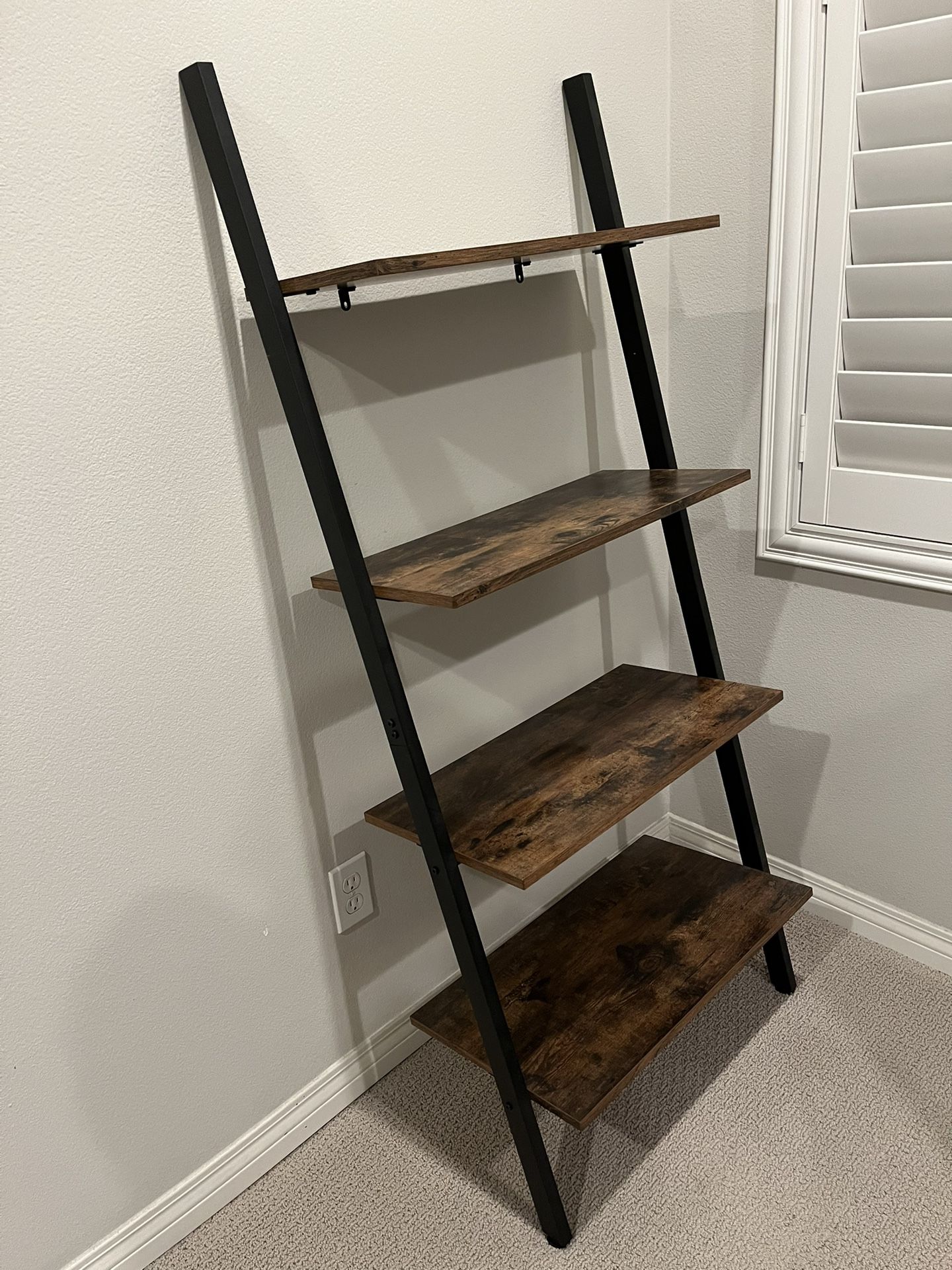 Rustic Brown/Black Ladder Shelf