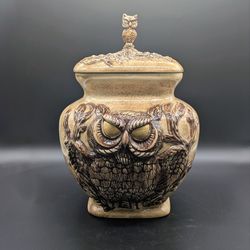 Vintage 1970s Ceramic Owl Canister/Cookie Jar