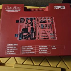 72 PC 12v Cordless Drill Kit