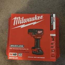 Milwaukee M18 Brushless Threaded Rod Cutter Kit (2872-21) is a dedicated solution for cutting the most common threaded rod sizes on the job site. This
