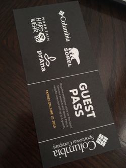 Columbia employee store guest pass