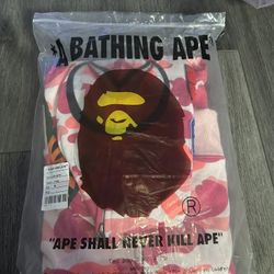 Pink bapenhoodie size small 