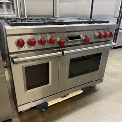 Wolf 48” Stainless Steel Dual Fuel Gas Range Stove 