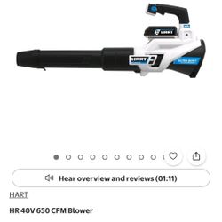 New in Box Hart 40V 650 CFM Cordless Leaf Blower