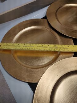 4 Gold color charger plates