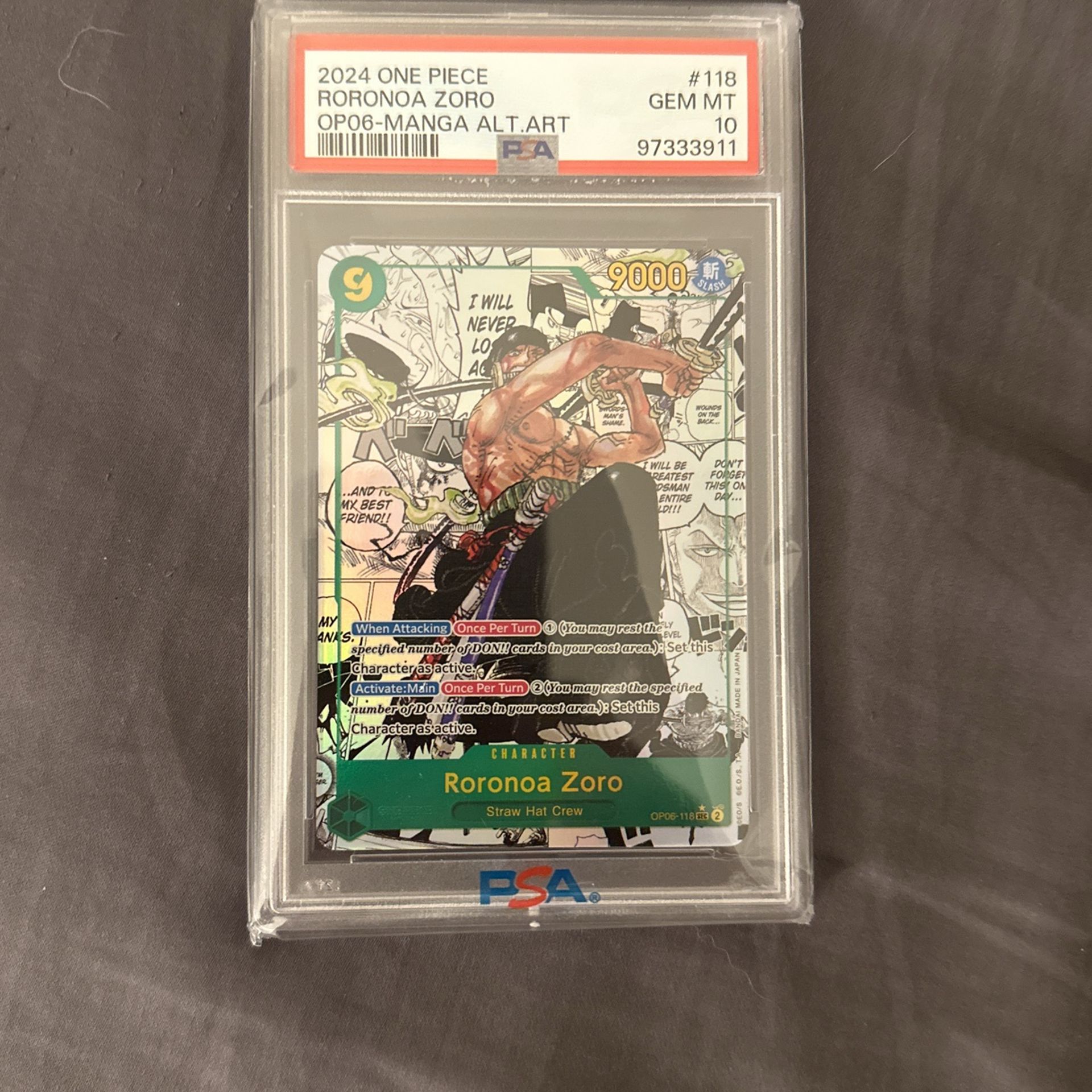 Psa10 Zoro Manga 