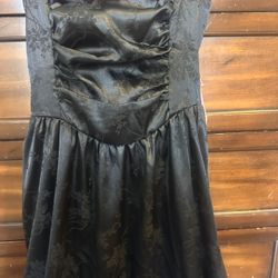 Satin Black Midi Dress