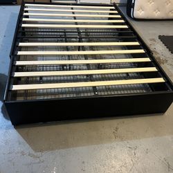 Suede Black bed frame with three storage drawers underneath 