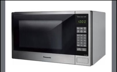 Panasonic - 1.3 Cu. Ft. Mid-Size Microwave - Stainless steel/black/silver