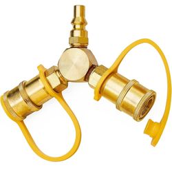 Propane quick connect Y splitter adapter for RV (45)