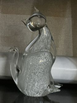 Glass Cat Italian Figurine majolica d'Italia
