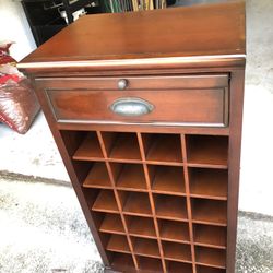 24 Bottle Wood Wine Rack With Drawer And Pull Out Shelf Cherry - Mahogany Color