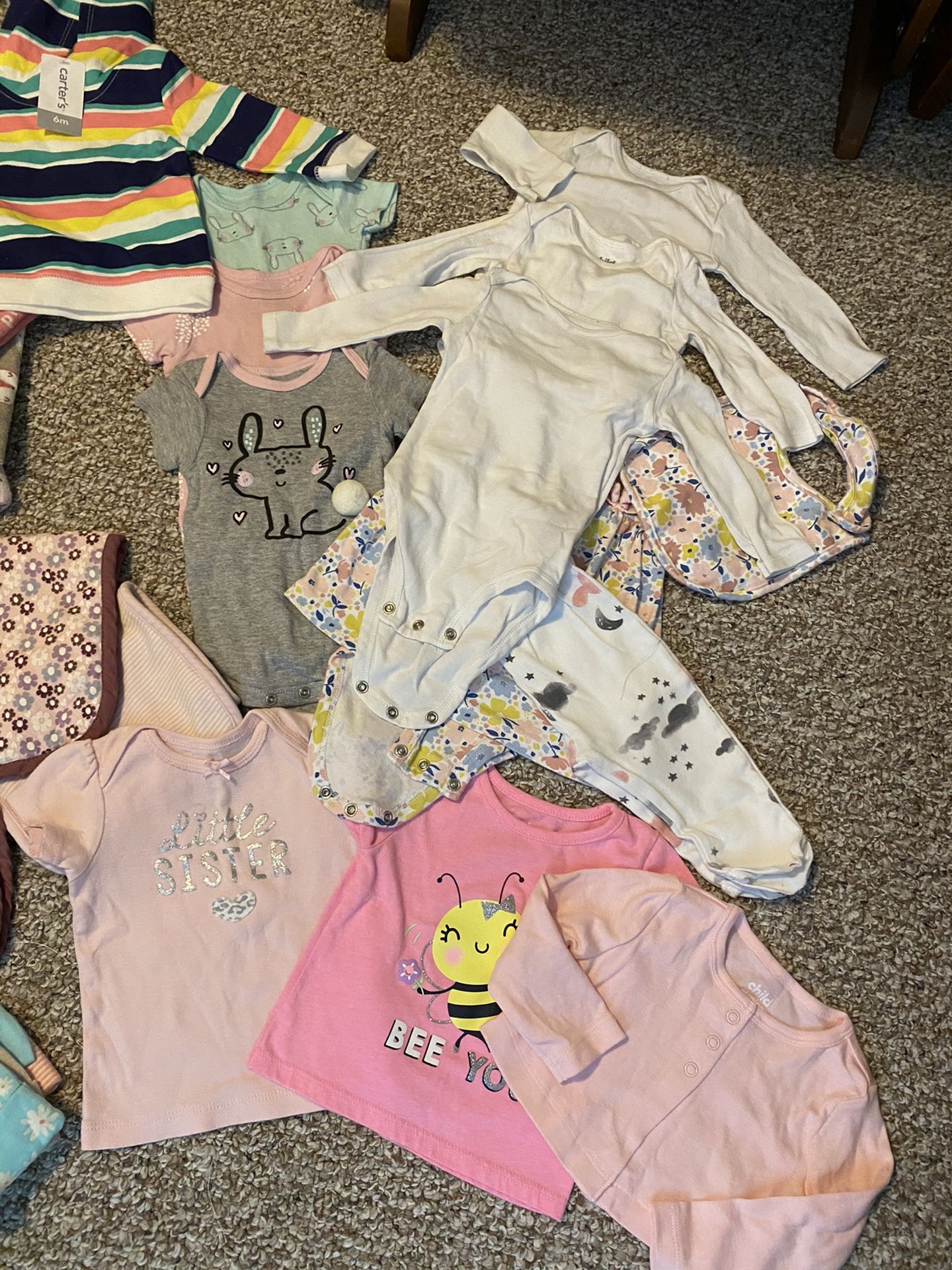 Over 50 pieces of baby girls clothes size 3/6